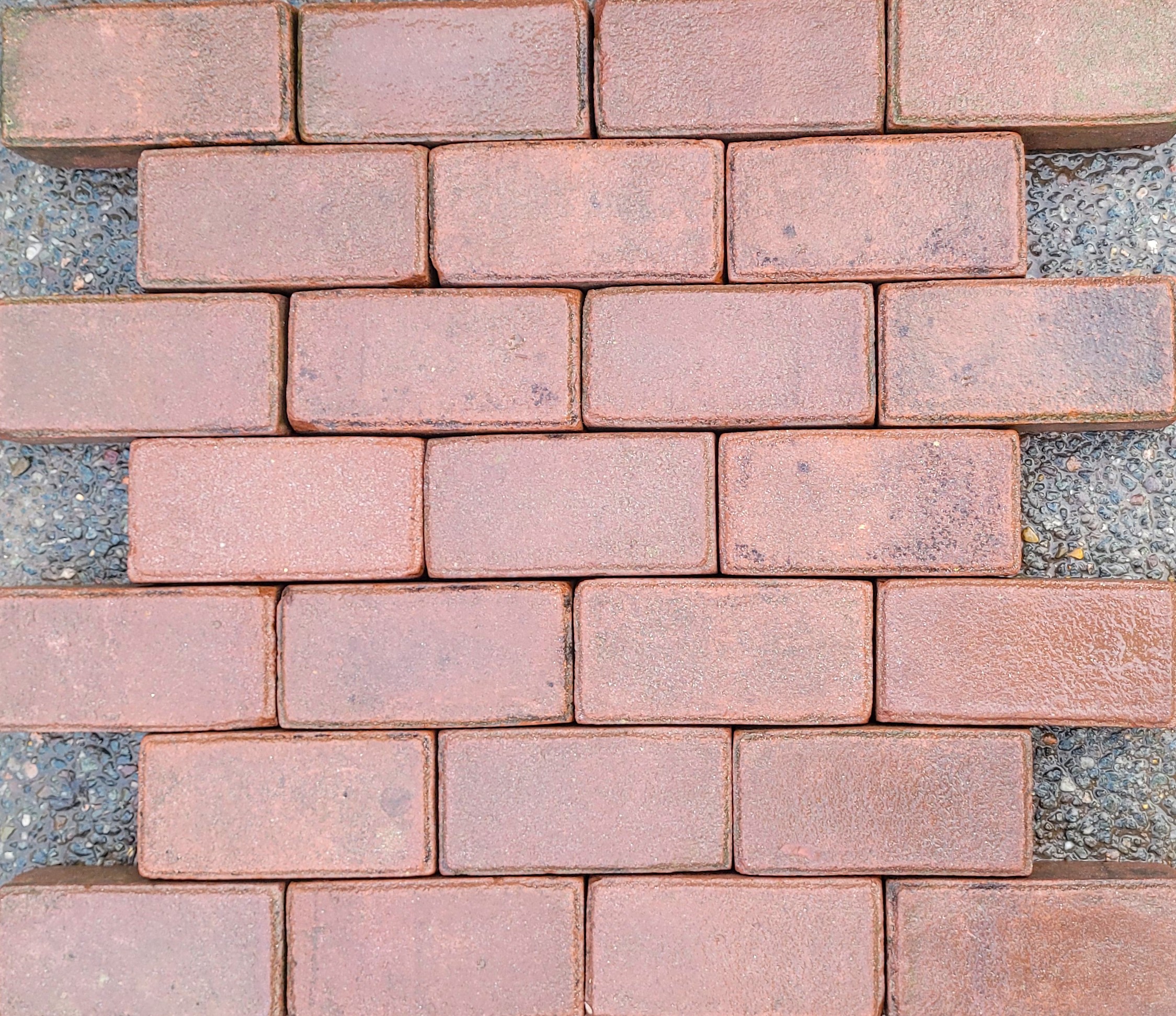 Oudgebakken plat-keiformaat / rood, paars